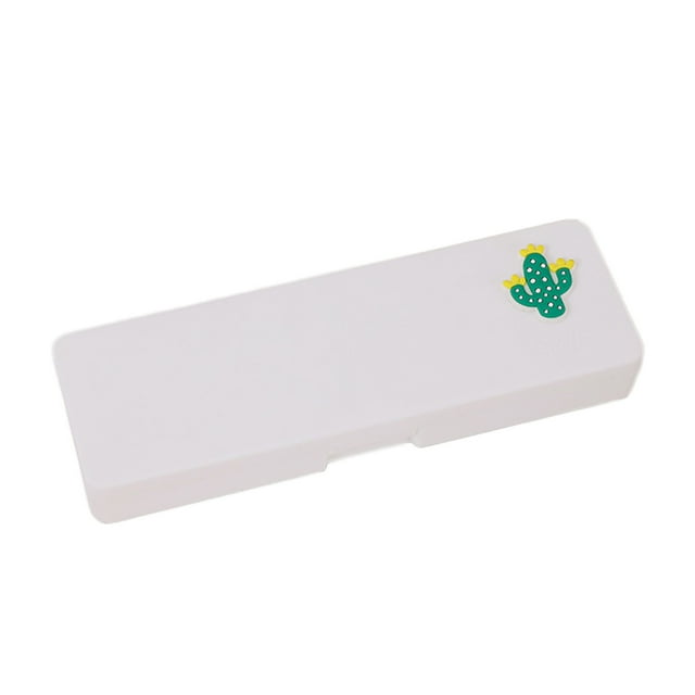 C Pencil Case Frosted Plastic Fruit Pattern Storage organizer With Large Capacity for Students School Supplies Multifunctional Small Storage Box 7.68 X 2.52 X 0.40 Inches