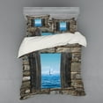 thumbnail image 2 of Ambesonne Nautical Bedding Set 3 Pcs, Sailing Boat Idyllic, Twin XL, Grey Blue, 2 of 3