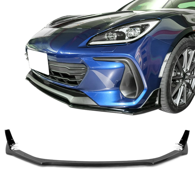 Ikon Motorsports Front Bumper Lip + Lip Protector Compatible with 2022-2023 Subaru BRZ Coupe 2-Door STI Style ABS Unpainted Black Front Lip Spoiler 