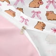 thumbnail image 4 of Erosebridal Kawaii Capybara Queen Duvet Cover Set For Children Boys Girls,Cute Ribbon Bow Donuts Bedding For Kids,3 Pieces,No Comforter,Pink Reversible, 4 of 6