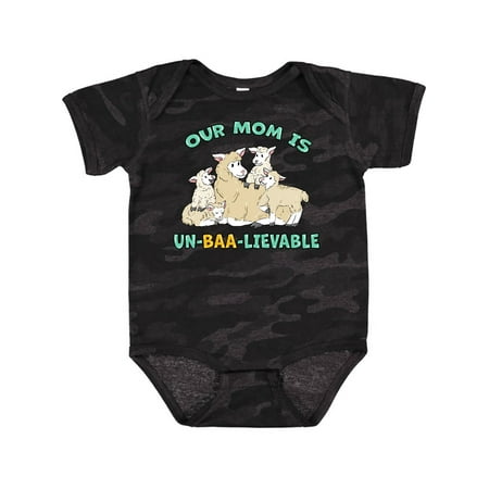 

Inktastic Our Mom Is Un-BAA-lievable with Cute Sheep Family Gift Baby Boy or Baby Girl Bodysuit