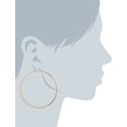 thumbnail image 2 of Essentials Gold or Rhodium Plated Stainless Steel Flattened Hoop Earrings, 2 of 3