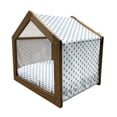 thumbnail image 2 of Hamsa Pet House, Culture Design Cartoon Palm with Eye Mystic Concept, Outdoor & Indoor Portable Dog Kennel with Pillow and Cover, 5 Sizes, Dark Blue and Blue, by Ambesonne, 2 of 5
