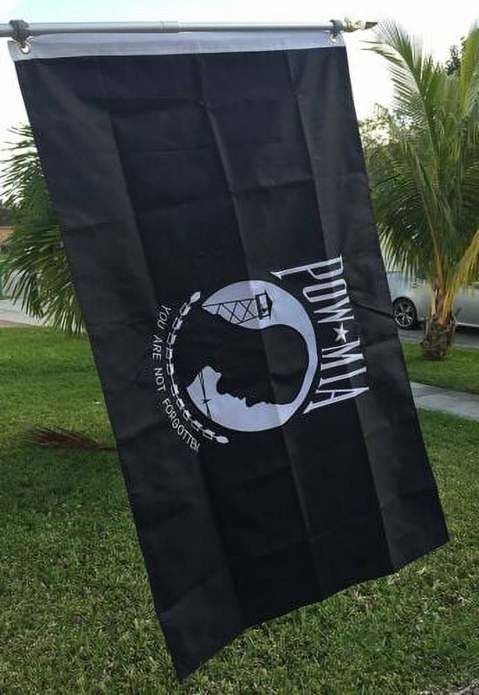 POW MIA Flag 12 x 18 210D Nylon Premium Outdoor Embroidered Double Sided Flag