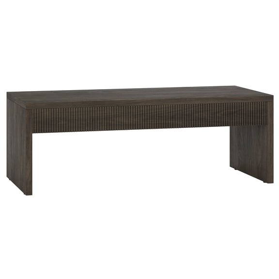 Lawrence 48" Wide Rectangular Fluted Coffee Table in Alder Brown