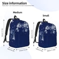 thumbnail image 2 of Vsdgher Christmas Blue Print Canvas Backpack Travel Rucksack Unisex Knapsack 15.7/17.7Inch Laptop Backpack for Work,College-Small, 2 of 5
