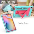 thumbnail image 3 of Galaxy Tab S6 Lite 10.4" Case (SM-P620/P625/P610/P615), Epicgadget Hybrid Shockproof Rugged Drop Protection Cover with Kickstand for Samsung Galaxy Tab S6 Lite 10.4 Inch 2024/2022 Tablet (Teal/Pink), 3 of 5
