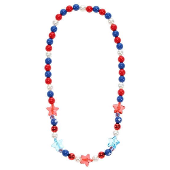 Way to Celebrate Americana Patriotic Beaded Necklace