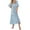 Blue Womens Summer Dress, variant on USSUMA Womens Dresses Vacation, Women's Summer Casual Maxi Dress Bohemian Floral V Neck Puff Short Sleeve Beach Tiered Sundress Long Swing Dress