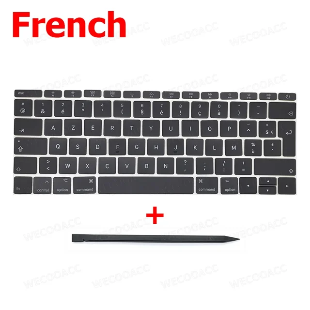 New Keyboard Keys Keycaps For Macbook Pro Retina 13" A1708 Keycap Key Cap US UK French Spain Russian German Hungary 2016 2017 French