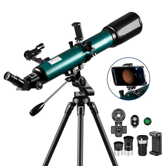 70080 Astronomical Telescope 210X with Phone Adapter Stargazing APP for Beginner Moon Watching Kids Adults Gift