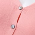 thumbnail image 7 of felwors Women's Long Sleeve Knit Cardigan Sweaters Lightweight Casual Open Front V Neck Button Down Short Cropped Cardigan Pink, XL, 7 of 7