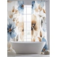 thumbnail image 5 of Blue Brown Spring Floral Sheer Curtains 84 Inch Length 2 Panels Set for Living Room/Bedroom, Summer Botanical Watercolor Curtain Sheers Drapes Rod Pocket Curtains Window Treatment Set 52''x84''x2, 5 of 7
