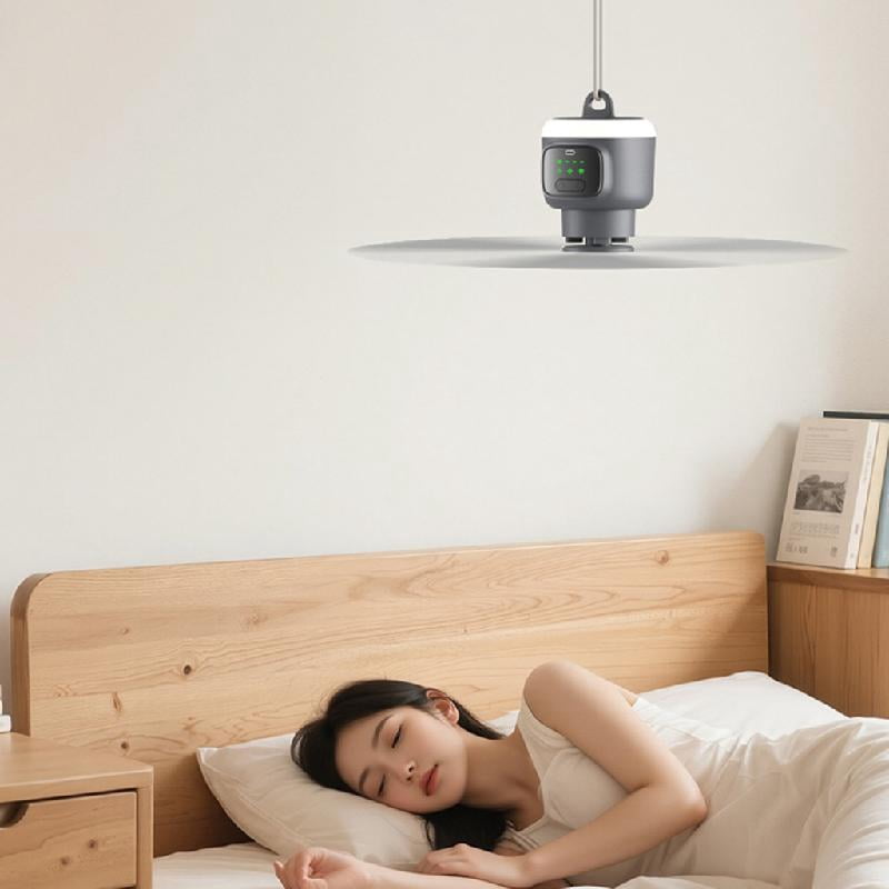 Rechargeable Ceiling Fan With Remote Control 3 Speed and Adjustable Light