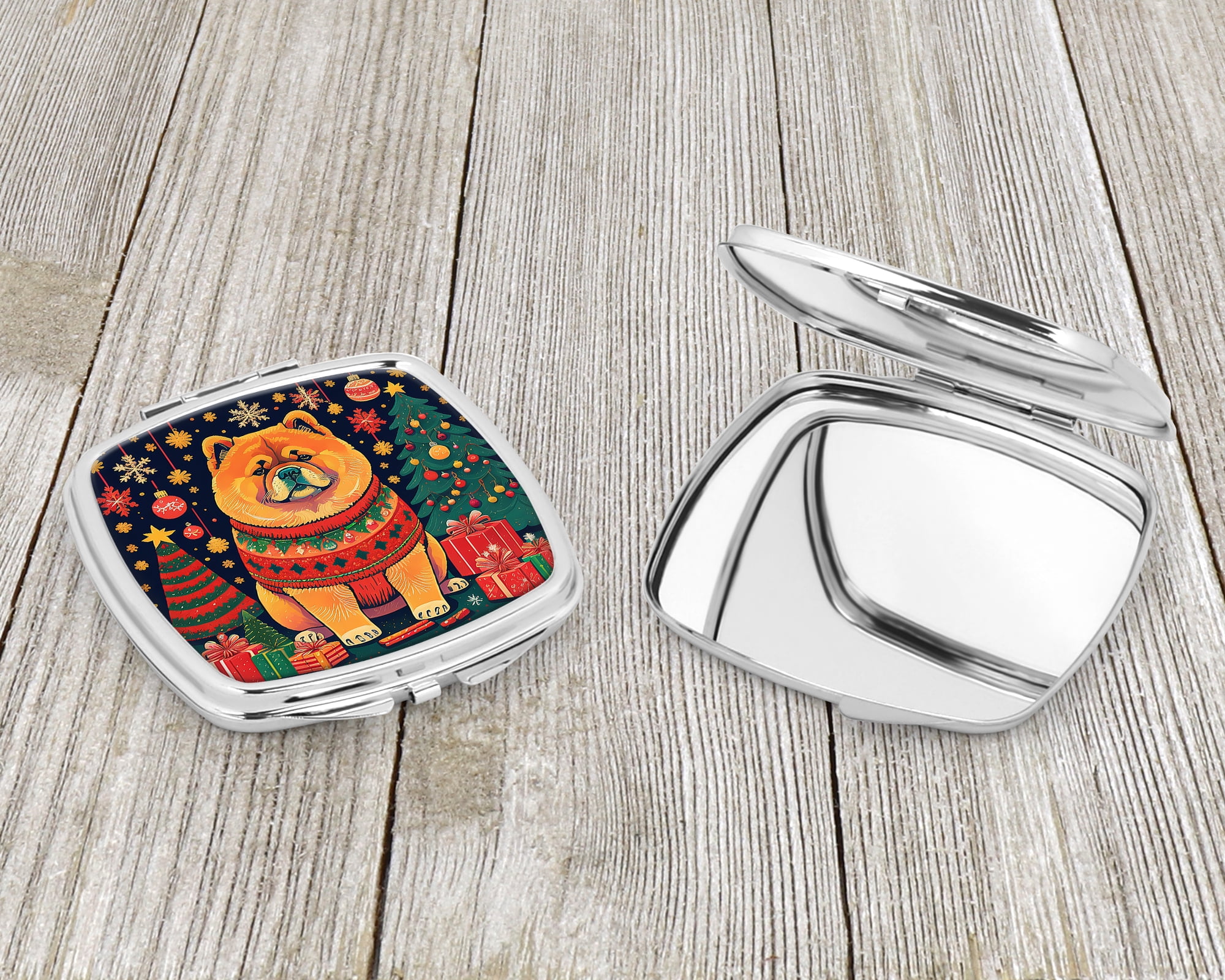 Chow Chow Christmas Compact Mirror 2.75 in x 3 in