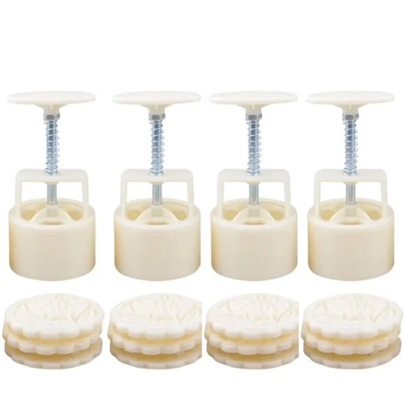 Moon Cake Mold with Hand Press, Lightweight PP Cake Sculpting Mold, Easy Clean for Autumn Festival Birthday Party Kitchen