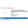 thumbnail image 2 of Transfer Case Oil Drain Plug Seal - Compatible with 2005 - 2009 Land Rover LR3 2006 2007 2008, 2 of 2