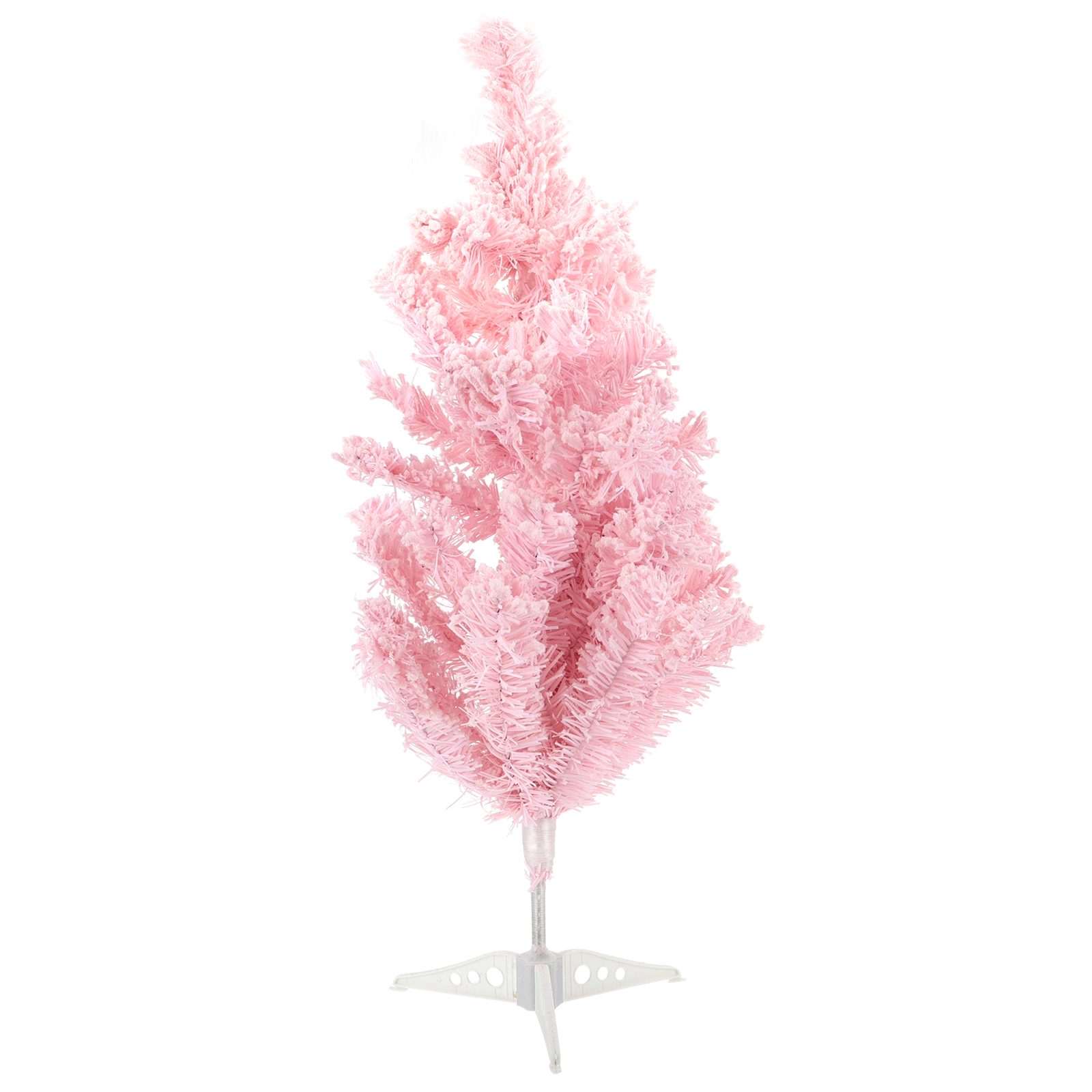 Hemoton 1Pc Pink Flocking Christmas Tree Window Interior Decoration for