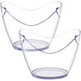 thumbnail image 1 of Cubo de hielo - Cubo de champán acrílico transparente con asas fáciles de transportar - Bueno para hasta 2 botellas de vino o champán (paquete de 2), 1 of 5