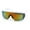 White Orange Mirror, variant on Robotic Flat Top Half Rim Lightening Bolt Arm Shield Sunglasses Black Blue Mirror