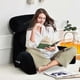 thumbnail image 2 of Reading Pillow, Backrest Pillow,back Rest Pillow For Sitting In Bed,large Adult Backrest With Arms,side Pockets, Detachable Neck Roll For Reading/watc, 2 of 3