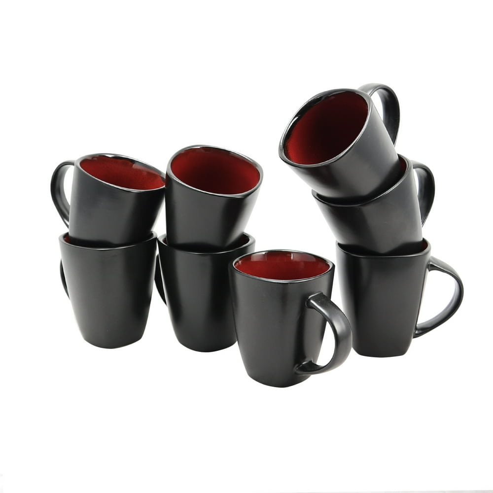 Gibson Elite Soho Lounge 8 Piece 12 oz. Mug Set in Red