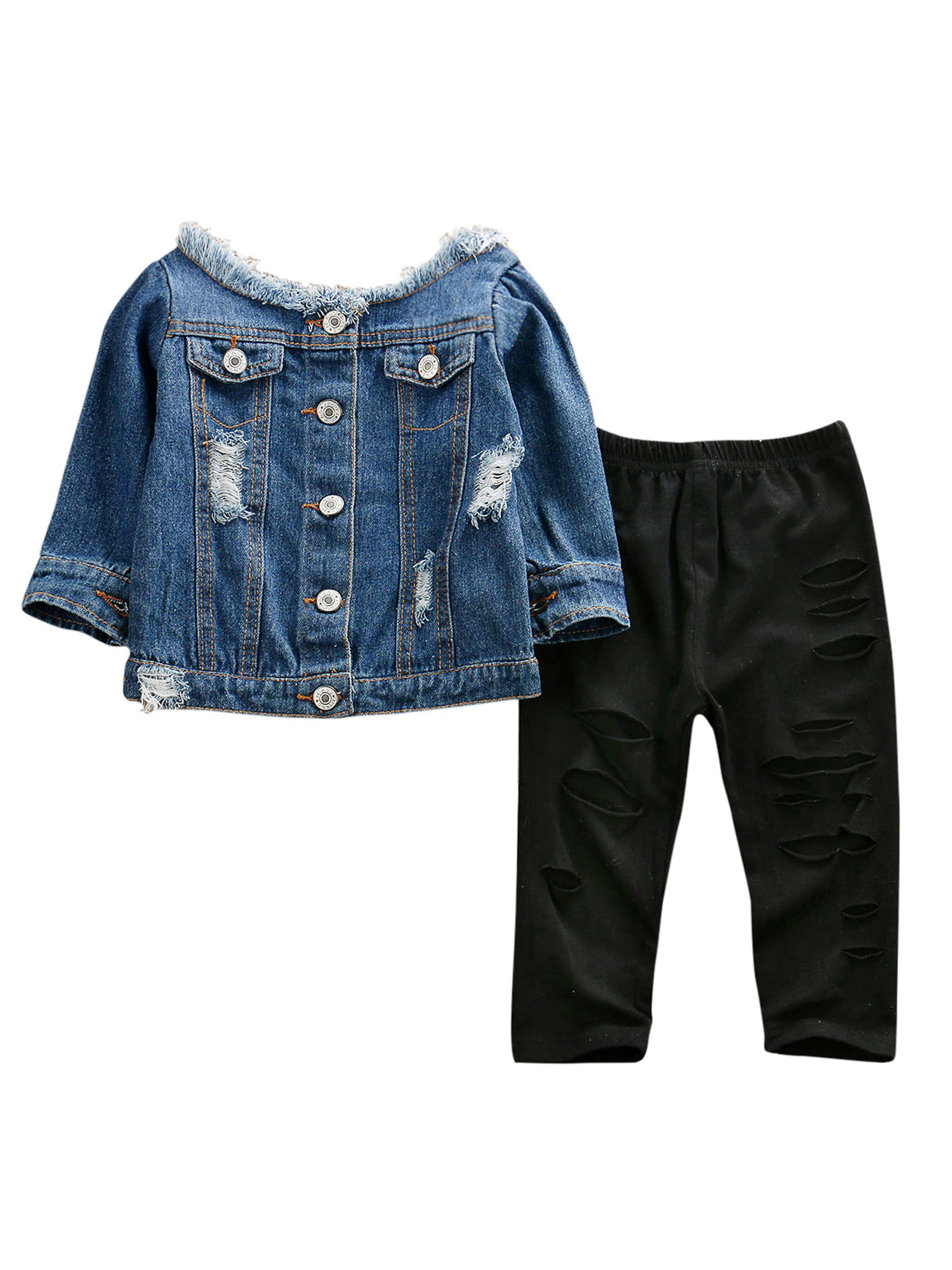 Toddler Boy 2pc Jean Style Outfit Jacket+Jean casual Gift Party Size 1-6 years 
