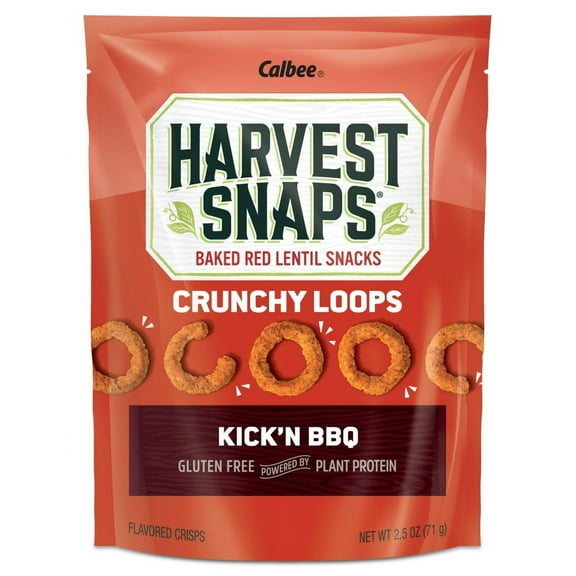 Calbee® Harvest Snaps® Kick'N BBQ Red Lentil Crunchy Loops Crisps