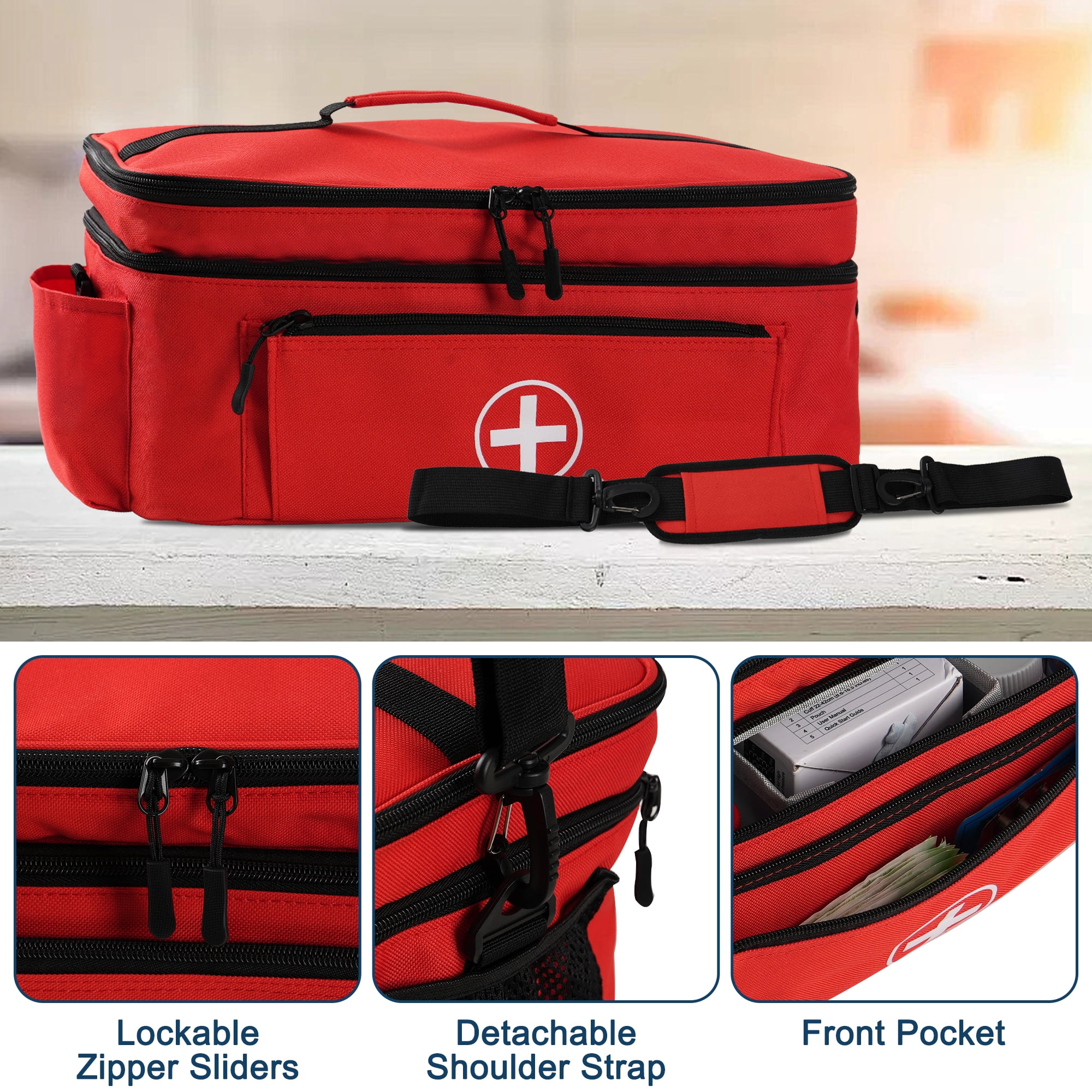 TGCUR Medical Bag, Medicine Organizer, First Aid Box, Pill Organizer for Emergency, Home, Travel