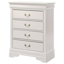 Glory Furniture Louis Phillipe Chest in White Color