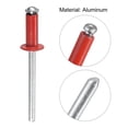 thumbnail image 4 of Unique Bargains 5mm x 13mm Aluminum Open End Flat Round Head Blind Rivets, Red 25 Pack, 4 of 5