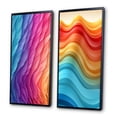 thumbnail image 3 of Designart "Retro Pastel Waves Futuristic Abstraction II" Abstract Shapes Framed Wall Art Set Of 2 - Transitional Multicolor Gallery Wall Frame Set For Home Decor, 3 of 6