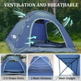 thumbnail image 3 of 3 Person Tents for Camping - KANCOKIT Outdoor Waterproof Dome Family Tents with Removable Rainfly, Breathable with 2 Doors & 2 Large Mesh Windows - Easy Set Up for Backpacking, Hiking, Travelling, 3 of 7