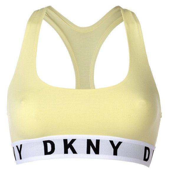 DKNY Bustier pour Femmes - Soutien-Gorge, BH, Dos Nageur, Logo, Couleur Unie Jaune m (Moyen)