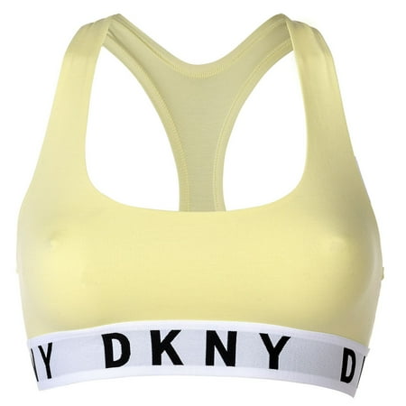 Dkny Women Bustier - Bra, Bh, Racer Back, Logo, Solid Color Yellow 2Xl(Xx-Large)