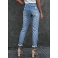 thumbnail image 7 of Asyoly Women Pull-on Denim Joggers Elastic Waist Stretch Pants Distressed Ripped Jeans, 7 of 7