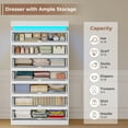 thumbnail image 6 of White 7 Drawer dresser with LED lights,chest of 7 drawers,modern large capacity storage cabinet with deep drawers, dresser for bedroom, living room, 6 of 7