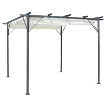 vidaXL Pergola Outdoor Pergola with Retractable Roof for Patio Deck Steel