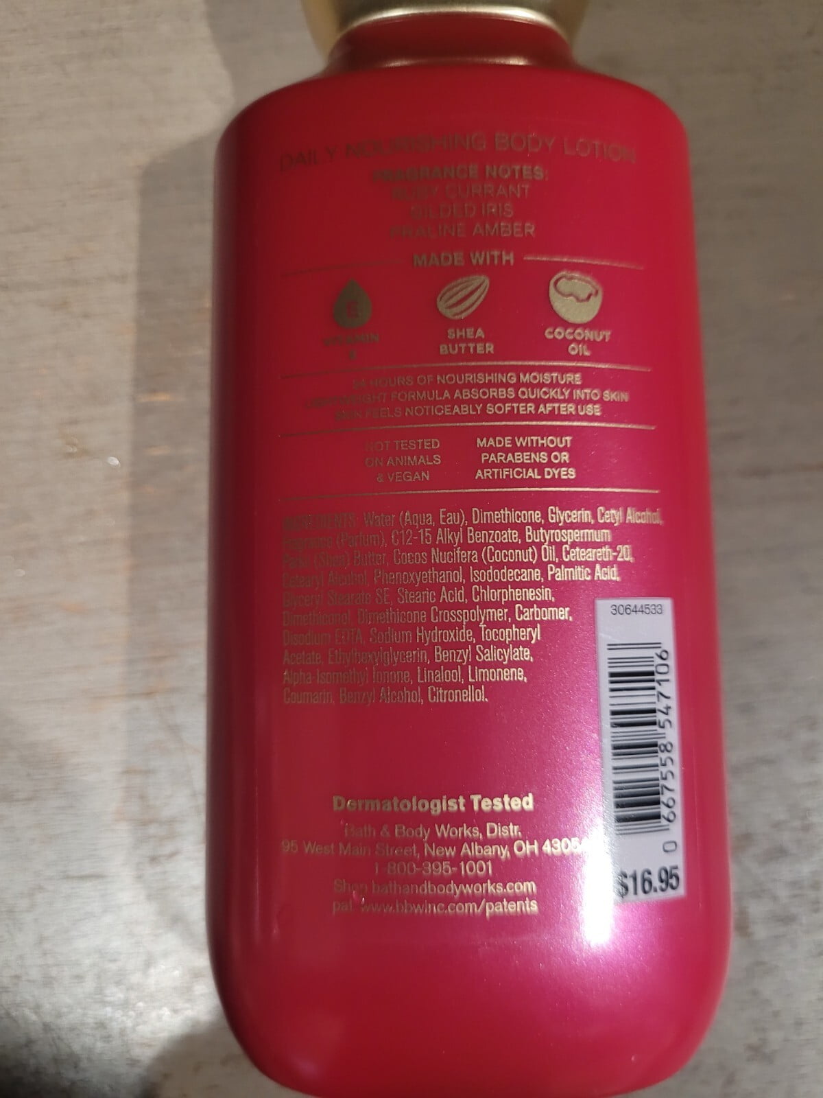 Bath & Body Works Luminous Body Lotion, Ruby Currant Scent, 8 fl