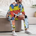 thumbnail image 7 of Picia Funny Cats Pattern Men’s Long-Sleeve Sleepwear Set - Soft 2-Piece Loungewear with Pockets, Comfy PJs for Relaxing Nights-X-Large, 7 of 7