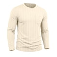 thumbnail image 5 of JIAYUE Men's T Shirt Long Sleeve Round Neck Knit Sweater Casual Pullover Tops With Pockets Soft Comfortable Slim Fit Solid Color Daily Lightweight Wear For Male Outdoor, 5 of 8