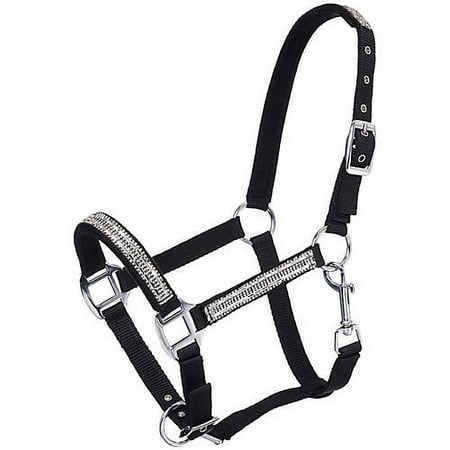 UPC: 0688499587310 | Tough-1 Mini Adj Nylon Halter w/ Crystals Black