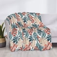 thumbnail image 3 of Honeii Tropical Leaves print throw blanket, crafted from cozy cotton flannel, offers versatile home decor as a bedding suitable for all seasons.-80"x60", 3 of 6