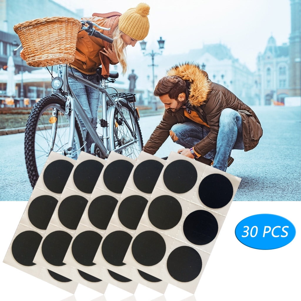 30pcs 25mm Round Bicycle Tyre Tire Inner Tube Repair Pads Tools Kit US