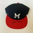 thumbnail image 2 of Hank Aaron Signed Authentic 1957 Milwaukee Braves Model Hat JSA COA, 2 of 9