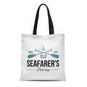 KDAGR Canvas Tote Bag Old Seafarers Bait Vintage Shabby Fisherman Stores on Line Durable Reusable Shopping Shoulder Grocery Bag