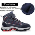 thumbnail image 4 of Apakowa Kids Boys Outdoor Ankle Hiking Boots Hook and Loop Warm Winter Snow Boots with Short Fleece (Color : Navy, Size : 11 Little Kid), 4 of 8