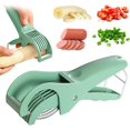 thumbnail image 1 of Cortr de plátano, eficiente y seguro para rebanadas uniformes, cortr multifuncional de perritos calientes para ensalada de pepino y frutas (1, verde), 1 of 3
