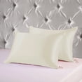thumbnail image 1 of Gilbin Satin Pillowcase for Hair and Skin Silk Pillowcases Set of 4 - with Envelope Closure - with Hidden Zipper - Queen Satin Pillowcase (Beige), 1 of 4