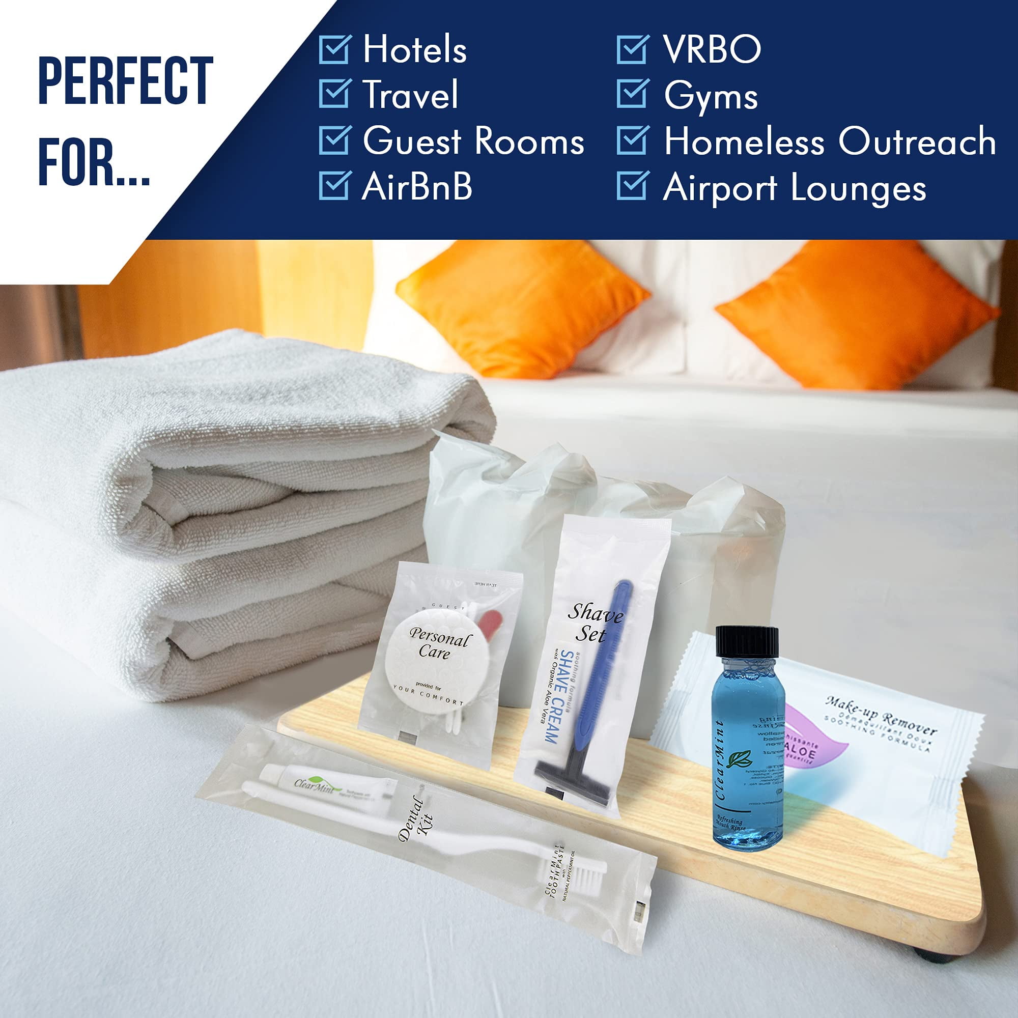 Terra Pure Personal Care Bulk Travel Size Toiletries, 1-Shoppe All-In-Kit Hotel Amenities, 75 Pcs